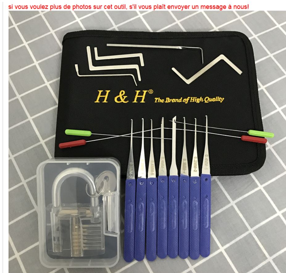 Kit de Crochetage Lockpicking Kit Crochetage Serrure avec clé cassée Enlever  les crochets Verrouiller Extracteur Set Outil de serr